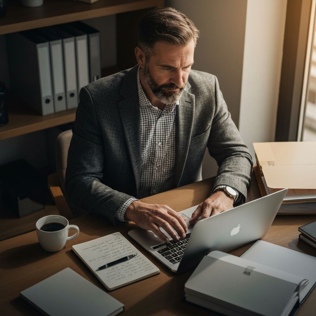 Person working at a laptop